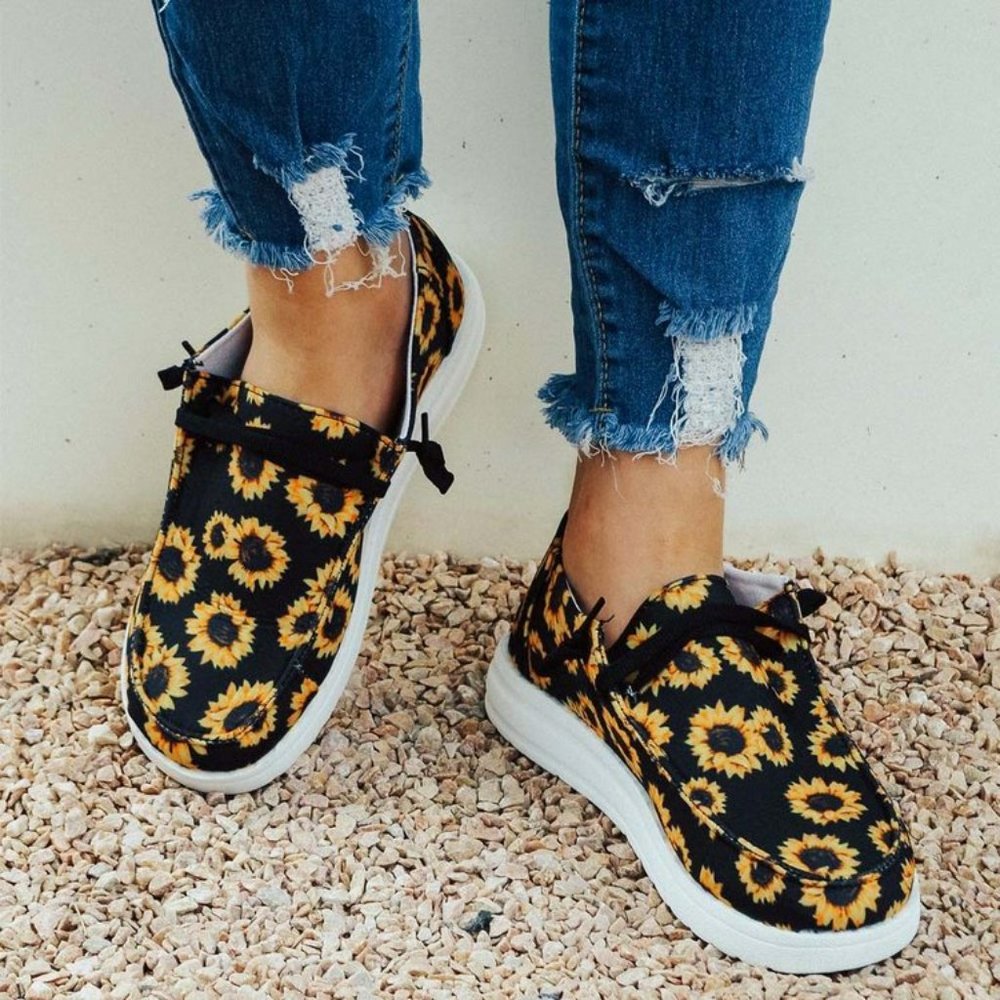 Restocked! Sunflower 🌻 Lace Up Flat Sneakers - Similar to Hey Dudes - NWT - - Picture 6 of 7